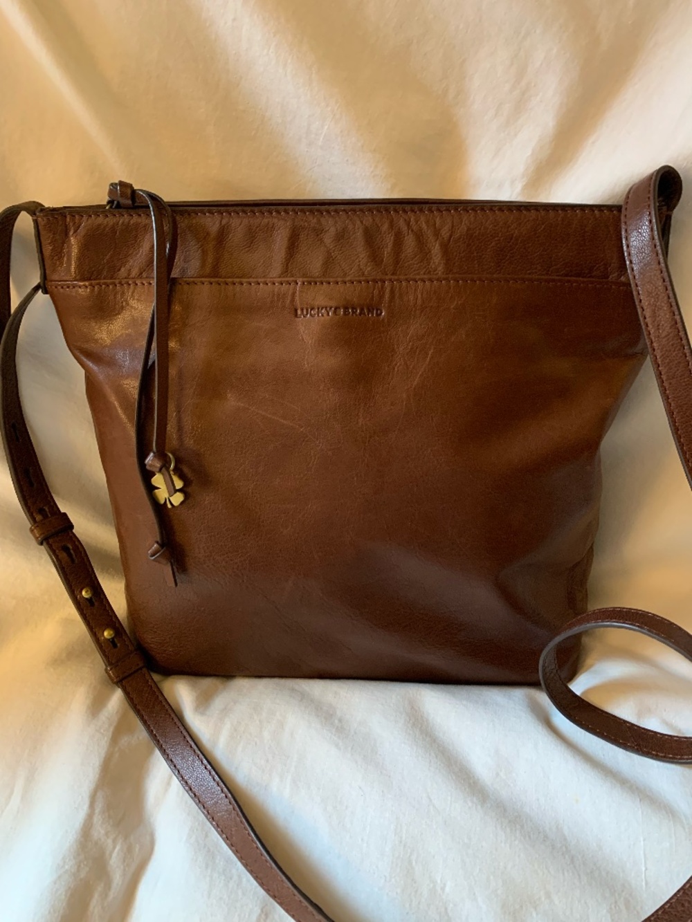 Lucky Brand brown genuine leather 'Kora' crossbody bag/purse